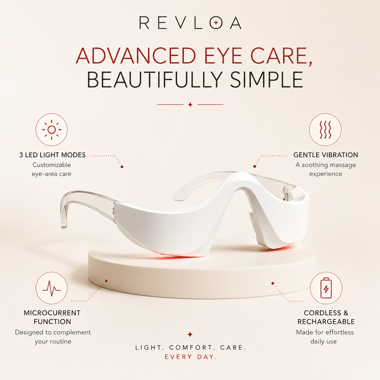 Revloa Halo™ - Red Light + EMS Therapy Glasses