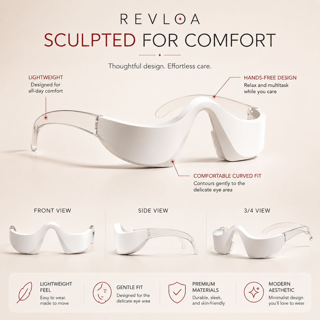 Revloa Halo™ - Red Light + EMS Therapy Glasses
