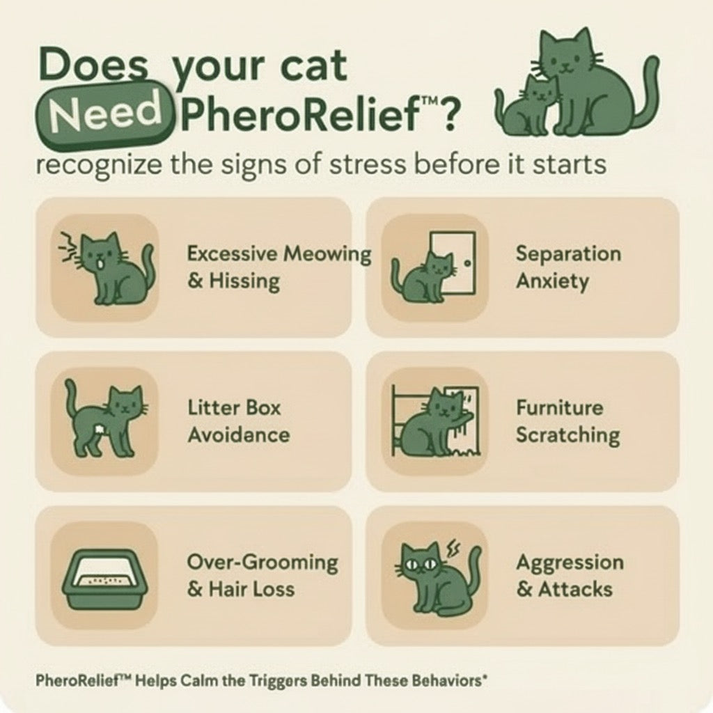 PheroRelief™- Calm Your Cat Naturally In 7 days (For Anxiety, Aggression, Scratches)